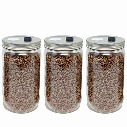 3-Pack Original Rye Grain Jars (32oz) - Image 1