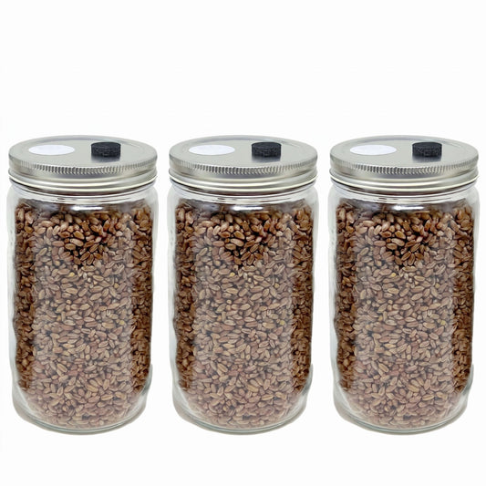 3-Pack Original Rye Grain Jars (32oz) - Image 1