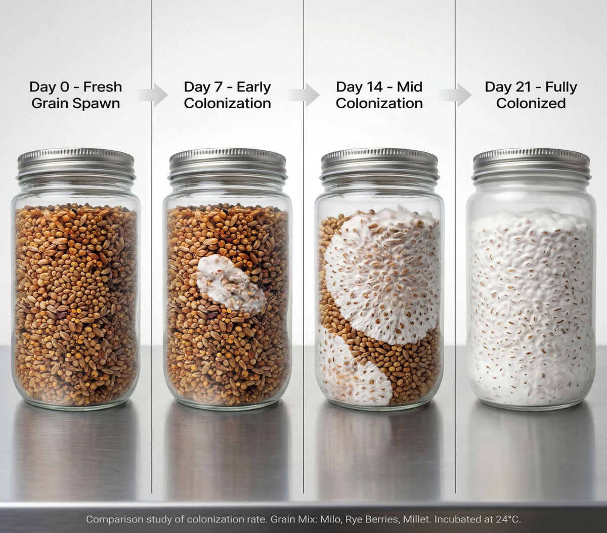 3-Pack Premium Quick-Colonizing 5-grain Jar (32oz) - Image 3