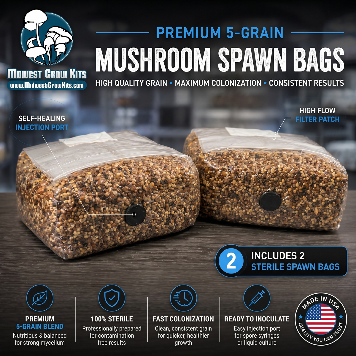 Premium 5-Grain Spawn Bags | Sterile Grain Bags for Mushroom Cultivation - Image 5