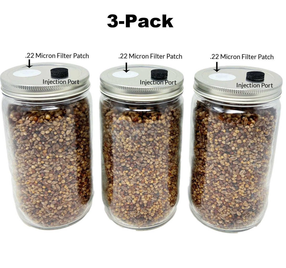 3-Pack Premium Quick-Colonizing 5-grain Jar (32oz) - Image 2