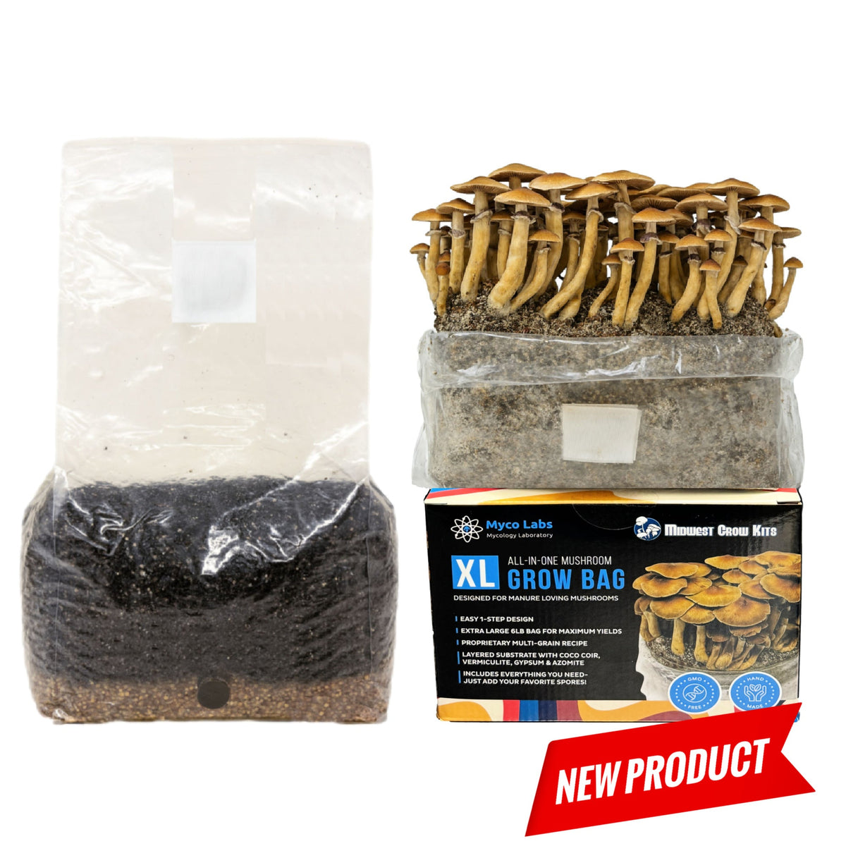 XL All-in-One Mushroom Grow Bag (6 lbs) for Manure Loving Mushrooms - Image 3