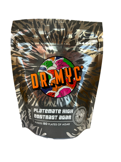 Platemate High Contrast Agar Premix- makes 100-125 plates. For wood & dung loving Mushrooms. - View 1