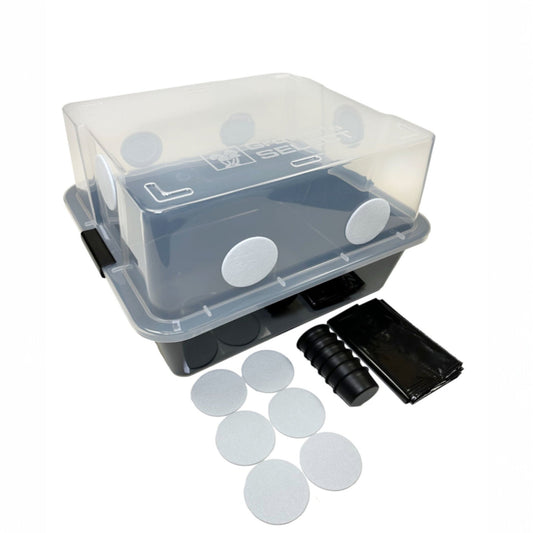 Grower's Select MEDIUM Mushroom Monotub Fruiting Chamber with Filter Disks and Liner 44Q - Image 1