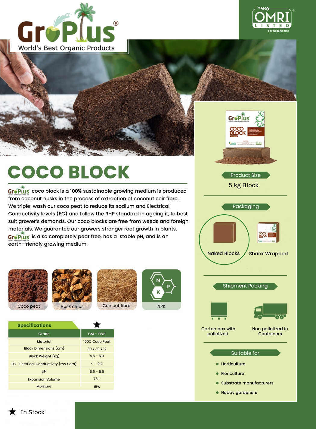 Wholesale Pallet of 5KG Premium Gro-Med Coco Coir Bricks (220 Bricks) - Image 4