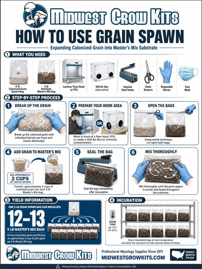Maitake Colonized Grain Spawn Bag 5 LB - Image 4