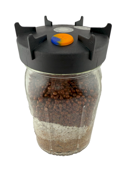 "MycoFlow" Widemouth Mycology Lids with Filter, Injection Port + Seal - View 3