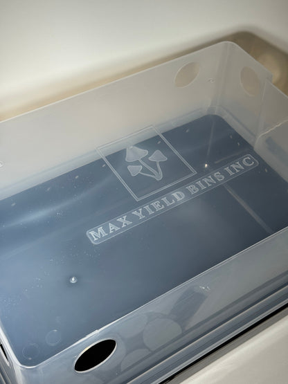 Max Yield Bin LARGE 66Q Mushroom Monotub Fruiting Chamber with Filter Disks and Liner - Image 3