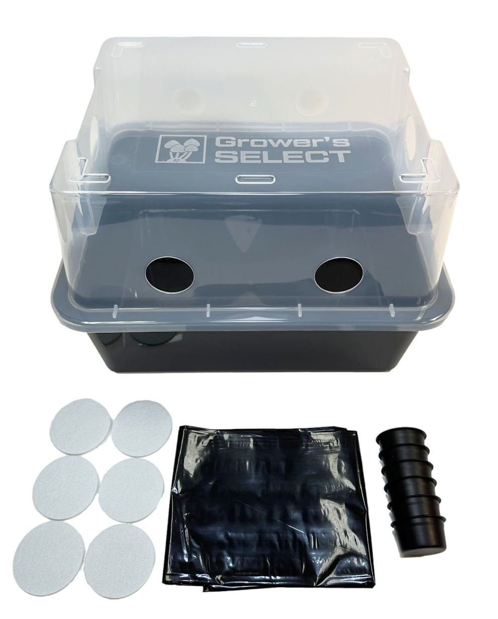 Grower's Select MEDIUM Mushroom Monotub Fruiting Chamber with Filter Disks and Liner 44Q - Image 3