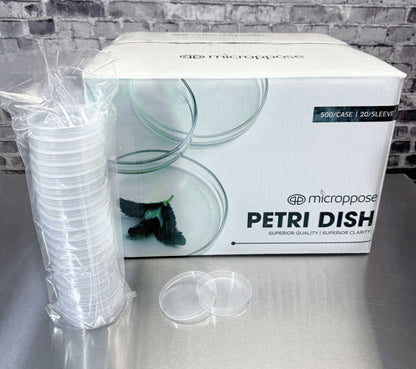 Microppose Reusable Autoclavable Petri Dishes 90mm x 15mm Plates With Vented Lid, Sterile (500-Pack Case) - Image 1