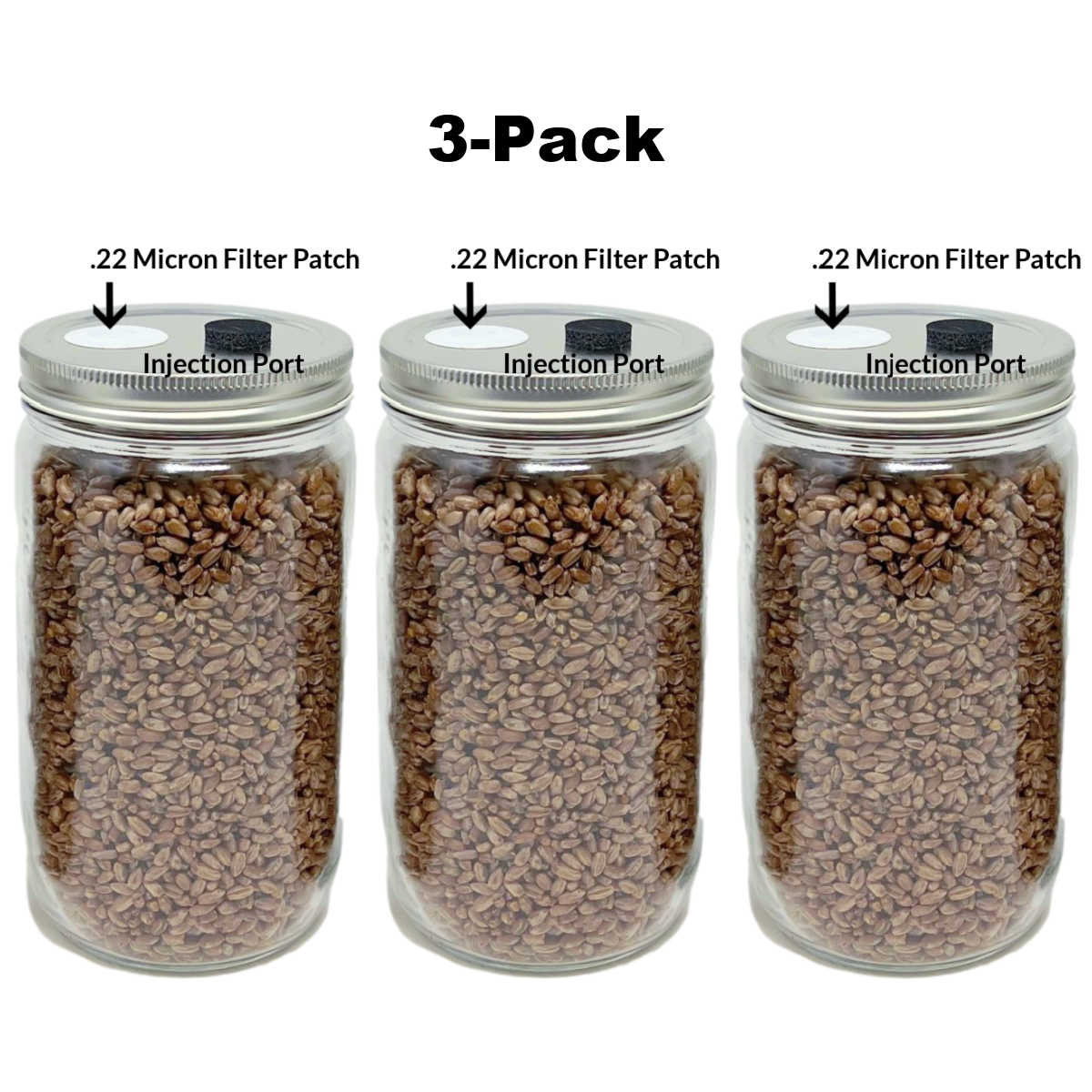 3-Pack Original Rye Grain Jars (32oz) - Image 2