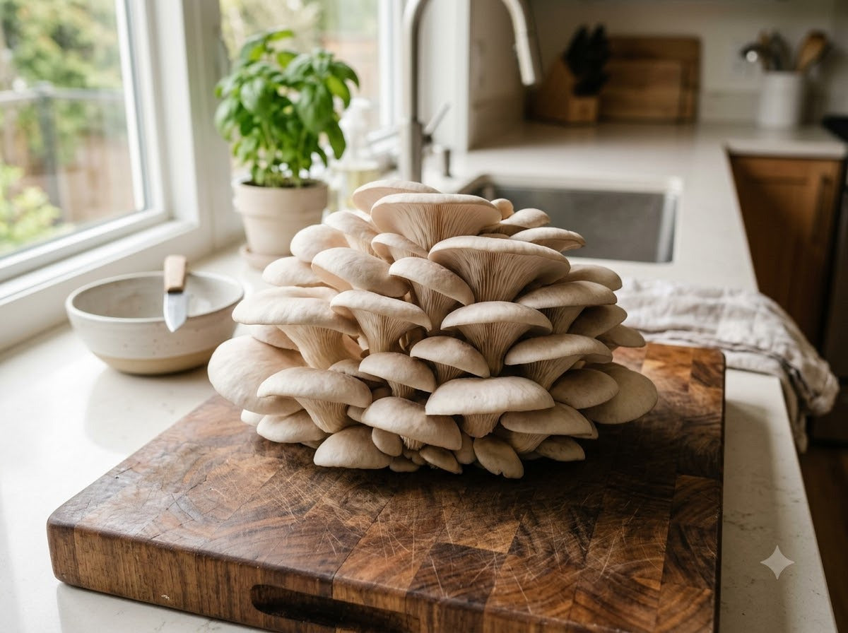 Blue Oyster Mushroom Harvest